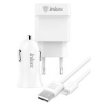 INKAX CD-43 | 1xUSB 1A 2in1 Charging Head + Lightning 1M Cable - White