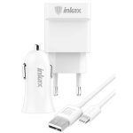 INKAX CD-43 | 1xUSB 1A 2in1 Charging head + USB Type-C 1M cable - White