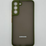 Samsung Logo Silicone Case Clear - Olive Green / Orange