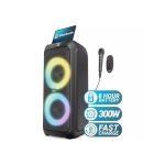 MAJORITY P300 | Bluetooth Karaoke Party Speaker 300W with Wired Mic - Black
