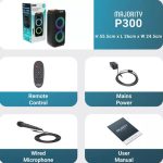 MAJORITY P300 | Bluetooth Karaoke Party Speaker 300W with Wired Mic - Black - Image 5