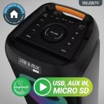 MAJORITY P300 | Bluetooth Karaoke Party Speaker 300W with Wired Mic - Black - Image 3