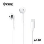 INKAX AE-05 | 1.2m Type C Half-in-ear Wired Earphones - White