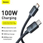 Baseus CAJY000701 | Crystal Shine Series 2m Type-C to Type-C Data Cable 100W - Black - Image 2