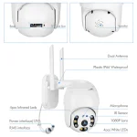 Camwon WIP-C300M | WiFi IP Camera Auto Tracking 2Mpixels 1080p Night Vision - White - Image 8