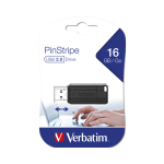 VERBATIM PinStripe USB 2.0 Drive 16GB - Black