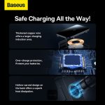 Baseus Halo 15W Car Wireless Charger Mount - Phone Holder with Dynamic Lighting, Fast Charging, and Automatic Phone Induction - Black - Image 3