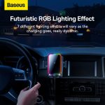 Baseus Halo 15W Car Wireless Charger Mount - Phone Holder with Dynamic Lighting, Fast Charging, and Automatic Phone Induction - Black - Image 4