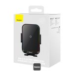Baseus Halo 15W Car Wireless Charger Mount - Phone Holder with Dynamic Lighting, Fast Charging, and Automatic Phone Induction - Black - Image 8