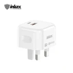 INKAX HCB-05 | UK Plug PD20W Type A+C 2 ports TRAVEL CHARGER