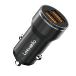 Leewello LW-143 Car Charger 2.4A 2xUSB + Lightning Cable - Black - Image 2