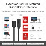 UNITEK Full-Featured USB-C Extension Cable with 4K@60Hz, 100W Power Delivery and 10Gbps Data (USB 3.2 Gen2) - Image 3