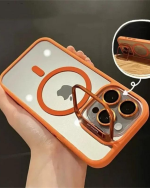 Apple iPhone Magsafe Case with Lens Protection & Stand - Orange - Image 2